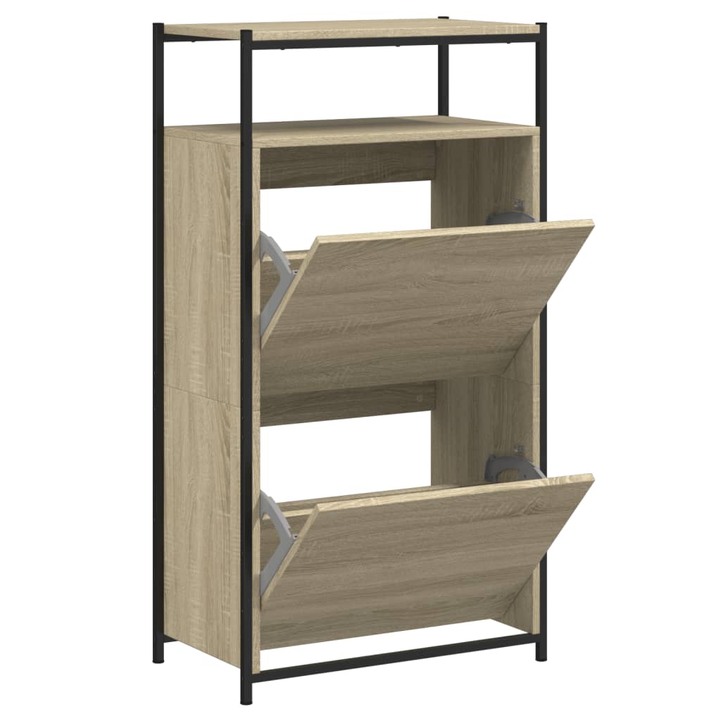 Schoenenkast Bewerkt Hout Kleurig 60 x 34 x 112 cm Sonoma eiken