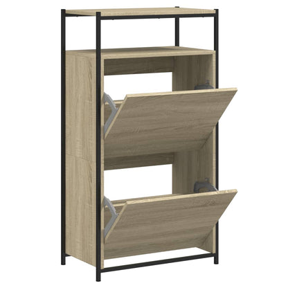 Schoenenkast Bewerkt Hout Kleurig 60 x 34 x 112 cm Sonoma eiken