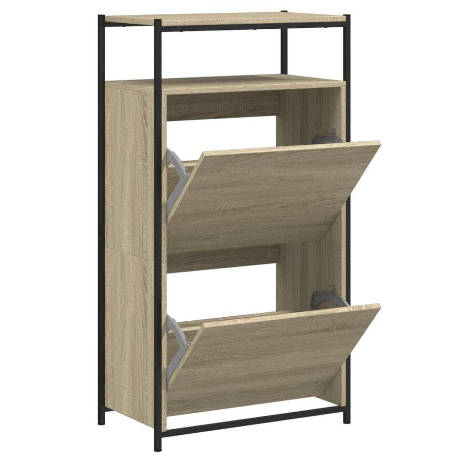 Schoenenkast Bewerkt Hout Kleurig 60 x 34 x 112 cm Sonoma eiken