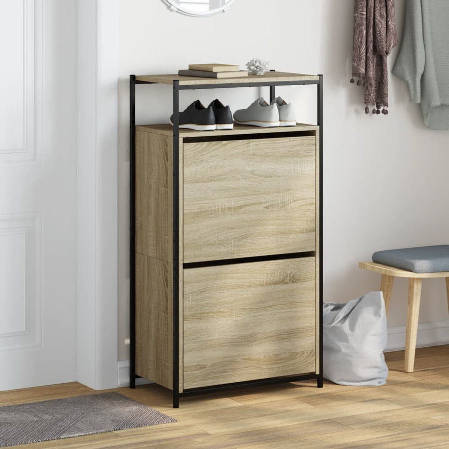 Schoenenkast Bewerkt Hout Kleurig 60 x 34 x 112 cm Sonoma eiken