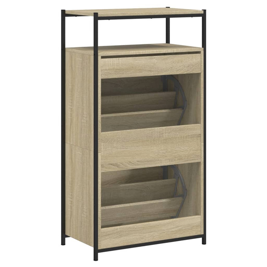 Schoenenkast Bewerkt Hout Kleurig 60 x 34 x 112 cm Sonoma eiken
