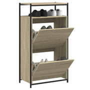 Schoenenkast 60x34x112 cm bewerkt hout sonoma eiken