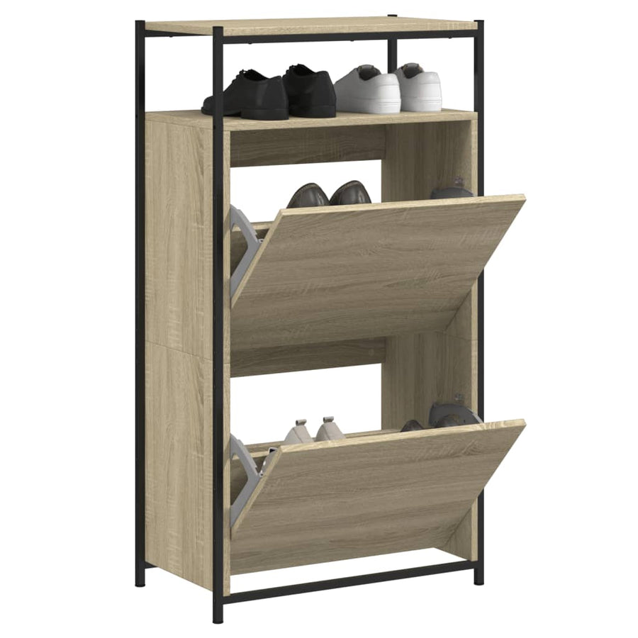 Schoenenkast Bewerkt Hout Kleurig 60 x 34 x 112 cm Sonoma eiken