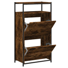Schoenenkast Bewerkt Hout Kleurig 60 x 34 x 112 cm Gerookt eiken