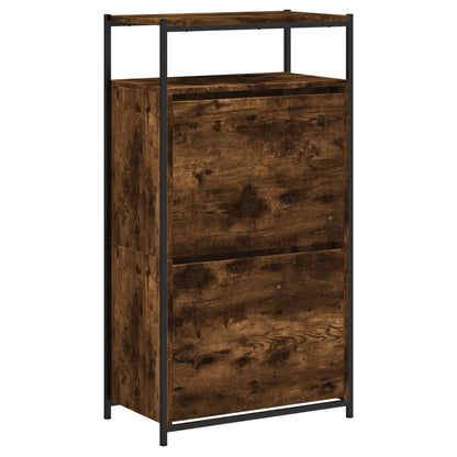 Schoenenkast Bewerkt Hout Kleurig 60 x 34 x 112 cm Gerookt eiken