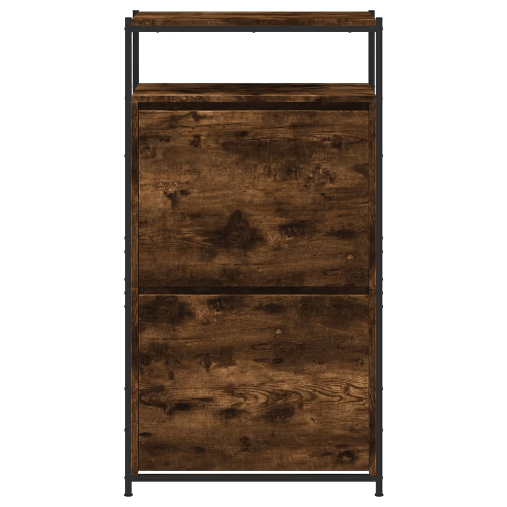 Schoenenkast Bewerkt Hout Kleurig 60 x 34 x 112 cm Gerookt eiken