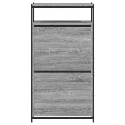 Schoenenkast Bewerkt Hout Eikenkleur 60 x 34 x 112 cm Grijs sonoma