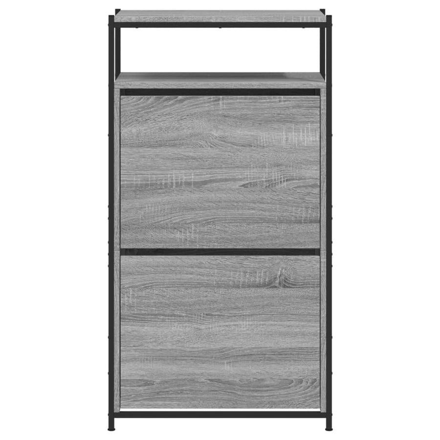 Schoenenkast Bewerkt Hout Eikenkleur 60 x 34 x 112 cm Grijs sonoma
