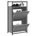 Schoenenkast 60x34x112 cm bewerkt hout grijs