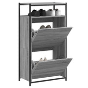 Schoenenkast 60x34x112 cm bewerkt hout grijs