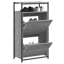 Schoenenkast Bewerkt Hout Eikenkleur 60 x 34 x 112 cm Grijs sonoma