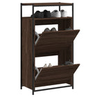 Schoenenkast 60x34x112 cm bewerkt hout bruineiken