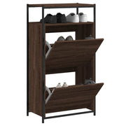 Schoenenkast 60x34x112 cm bewerkt hout bruineiken
