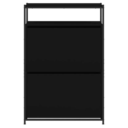 Schoenenkast Bewerkt Hout 75 x 34 x 112 cm Zwart