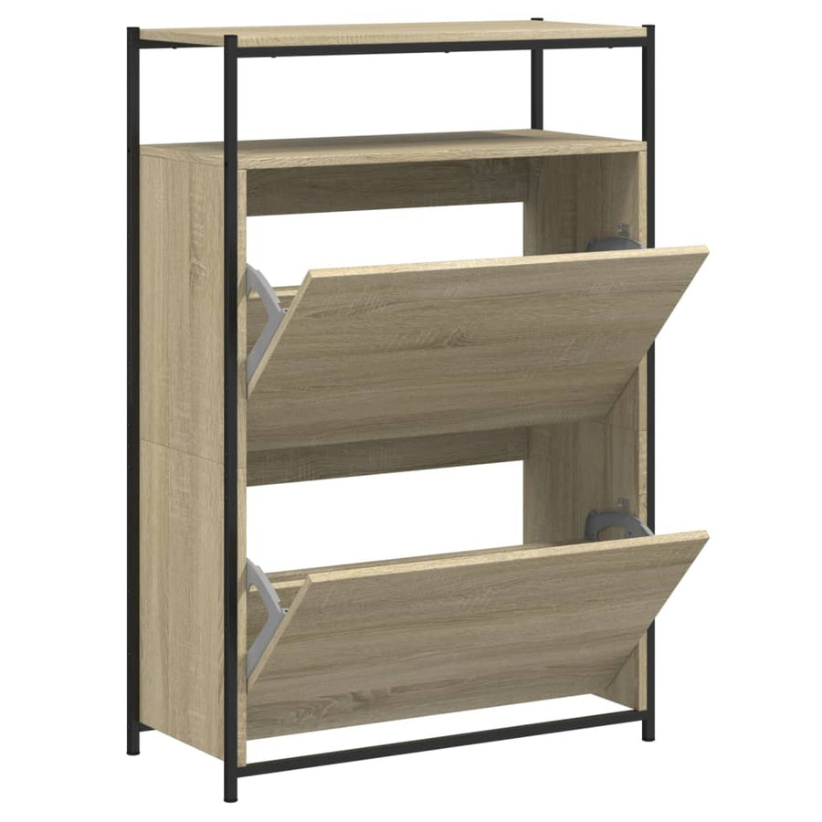 Schoenenkast Bewerkt Hout Kleurig 75 x 34 x 112 cm Sonoma eiken