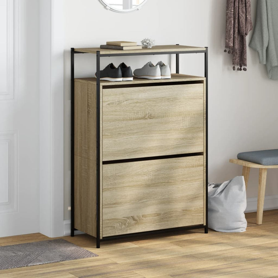 Schoenenkast Bewerkt Hout Kleurig 75 x 34 x 112 cm Sonoma eiken