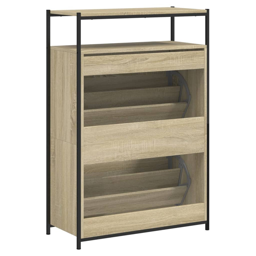 Schoenenkast Bewerkt Hout Kleurig 75 x 34 x 112 cm Sonoma eiken