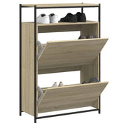 Schoenenkast 75x34x112 cm bewerkt hout sonoma eiken