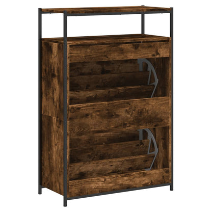 Schoenenkast Bewerkt Hout Kleurig 75 x 34 x 112 cm Gerookt eiken