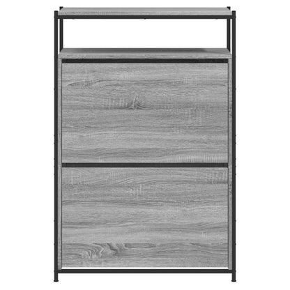 Schoenenkast Bewerkt Hout Eikenkleur 75 x 34 x 112 cm Grijs sonoma
