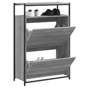 Schoenenkast 75x34x112 cm bewerkt hout grijs