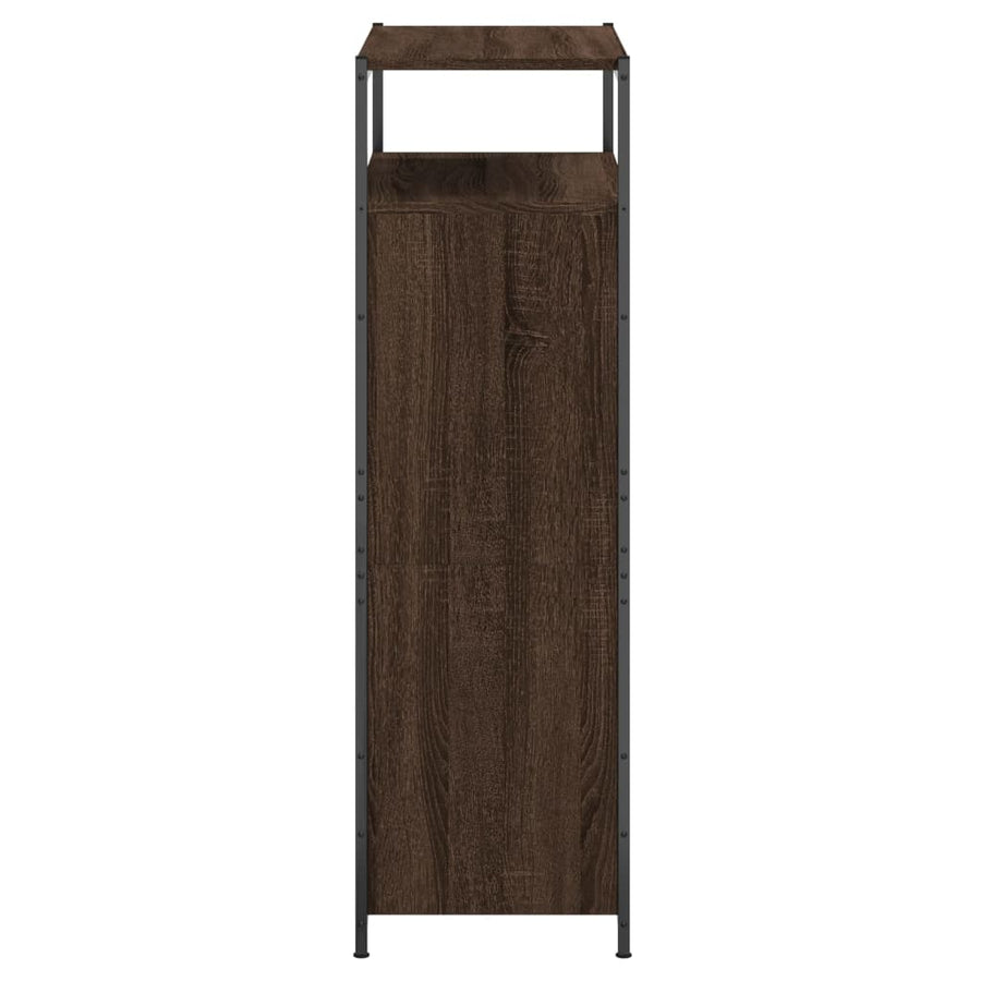 Schoenenkast Bewerkt Hout Bruineikenkleurig 75 x 34 x 112 cm bruin eikenkleur
