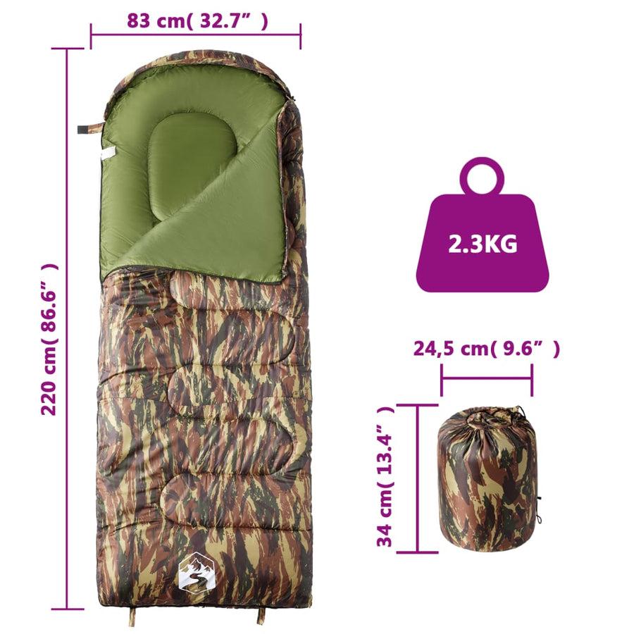 Slaapzak Voor Volwassenen 3-4 Seizoenen Camouflage