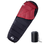 Slaapzak mummie 215x85 cm 3 seizoenen zwart rood