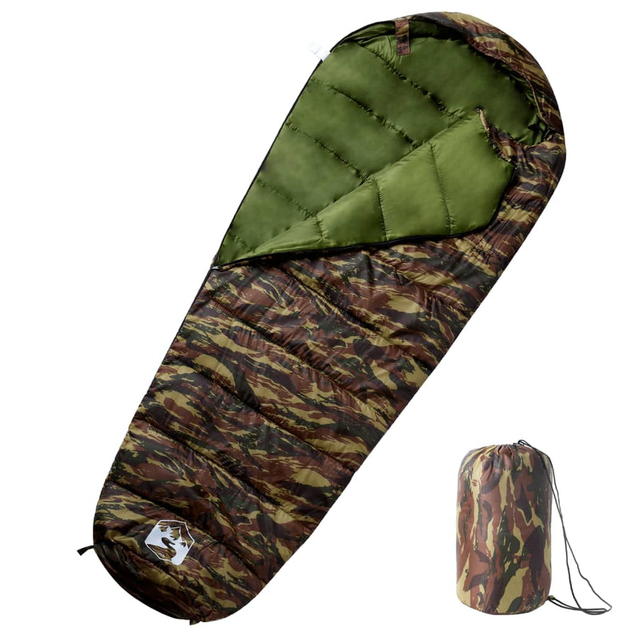 Slaapzak Mummie Voor Volwassenen Camping 3 Seizoenen Camouflage