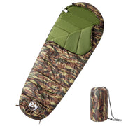 Slaapzak mummie 215x85 cm camouflage 3 seizoenen