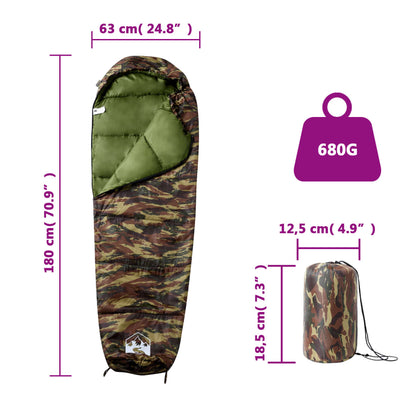 Slaapzak Mummie Voor Volwassenen 3 Seizoenen Camouflage