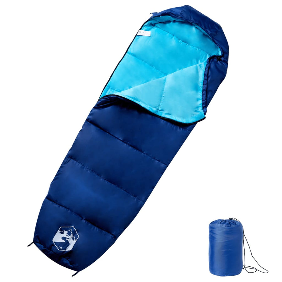 Slaapzak Mummie Voor Volwassenen Camping 3 Seizoenen marineblauw en blauw