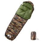 Slaapzak mummie volwassenen 3 seizoenen camouflage 194x68 cm