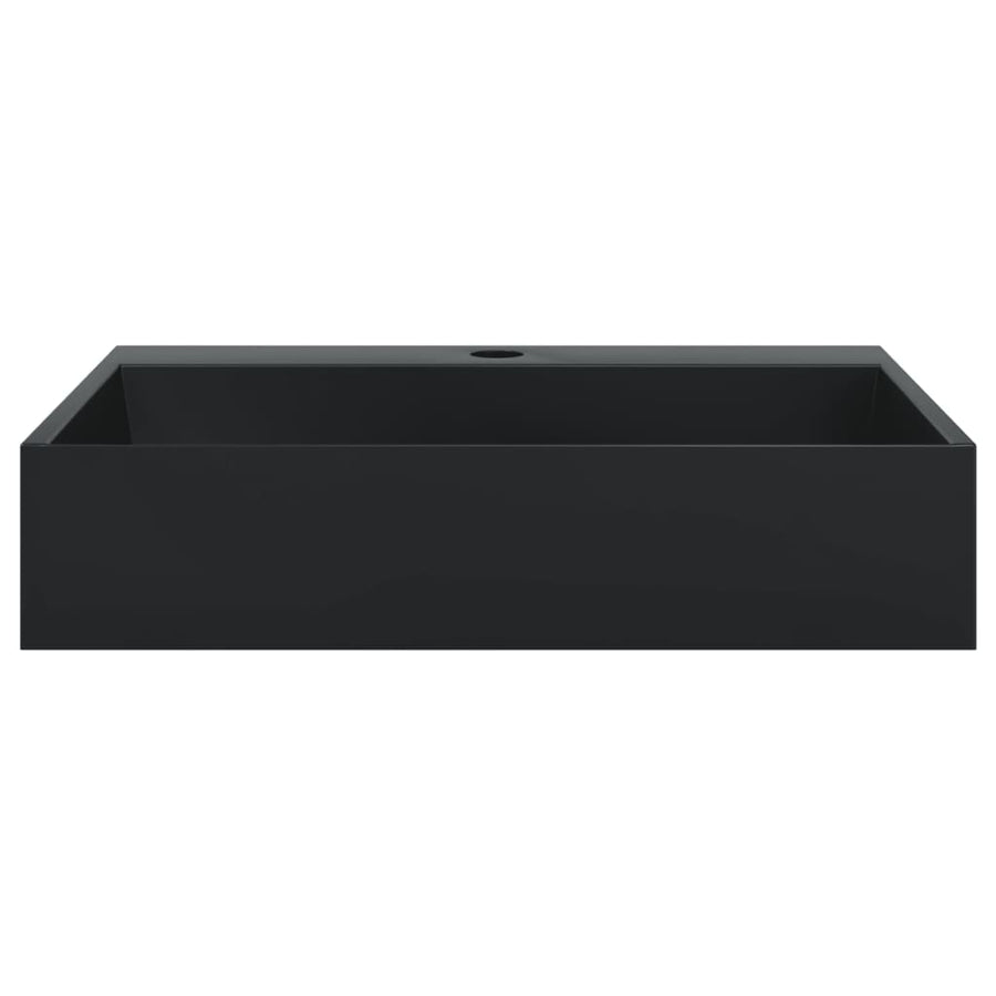 Wastafel 50x38x11 cm gegoten mineraal/marmer matzwart