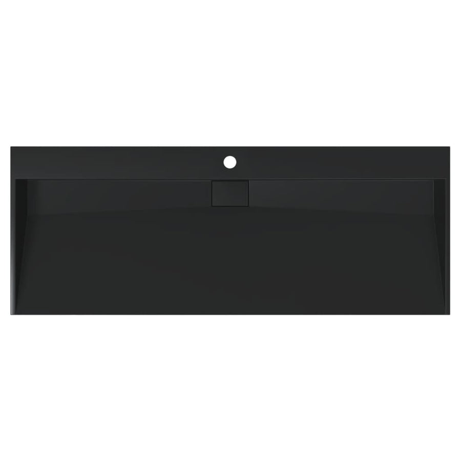 Wastafel 120x46x11 cm gegoten mineraal/marmer matzwart
