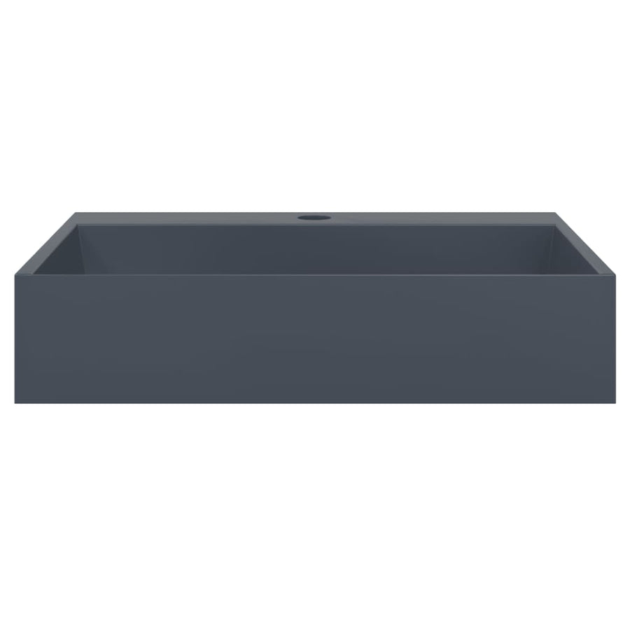 Wastafel 50x38x11 cm mineraal gegoten/marmer gegoten antraciet