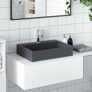 Wastafel 50x38x11 cm mineraal gegoten antraciet