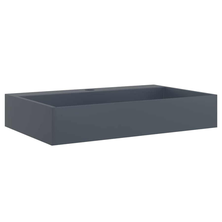 Wastafel 60x38x11 cm mineraal gegoten/marmer gegoten antraciet