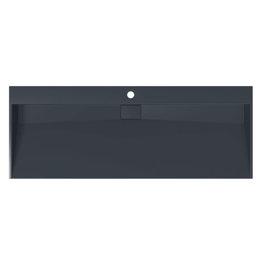 Wastafel 120x46x11 cm mineraal gegoten/marmer gegoten antraciet