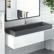 Wastafel 120x46x11 cm mineraal gegoten antraciet
