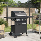 Gasbarbecue 4 branders 126,5x55,5x109 cm zwart