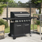Gasbarbecue 7 branders gepoedercoat staal zwart