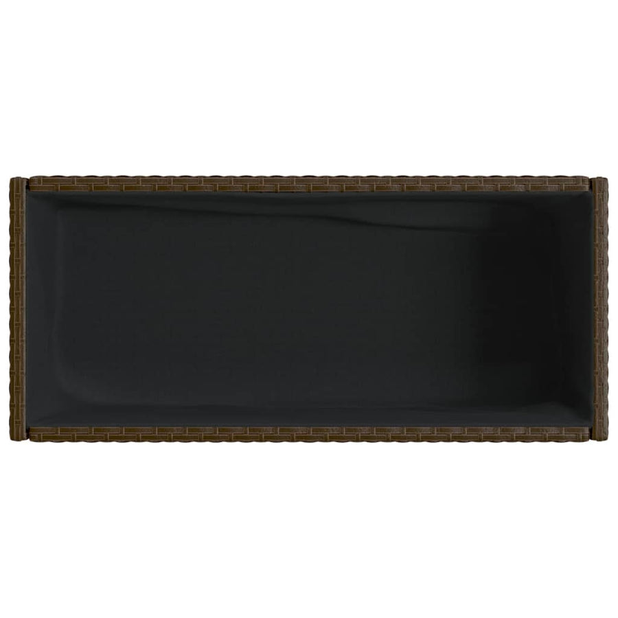 Plantenbak met schap poly rattan bruin