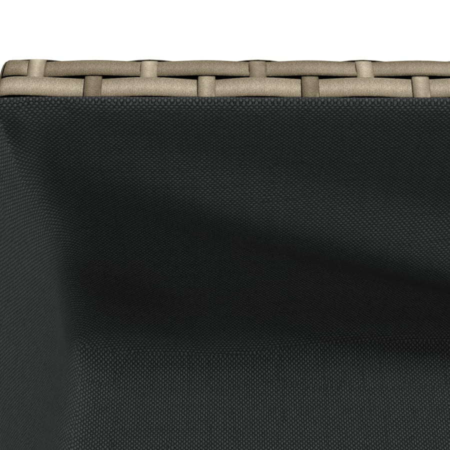 Plantenbak met schap poly rattan grijs