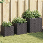 Planters 3 pc poly rattan black