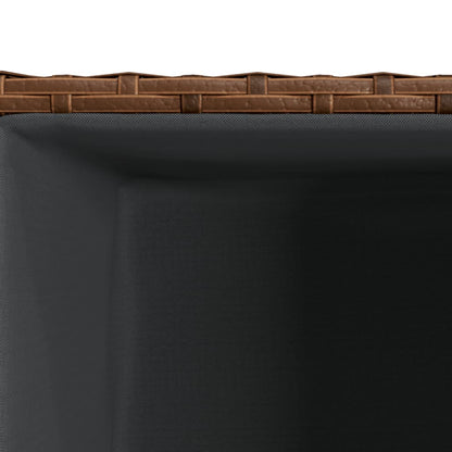 Plantenbakken 3 st poly rattan bruin