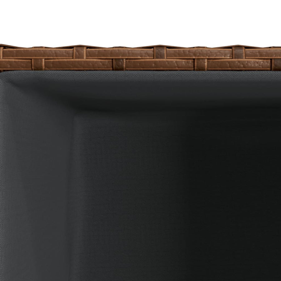 Plantenbakken 3 st poly rattan bruin