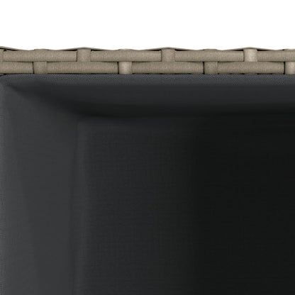 Plantenbakken 3 st poly rattan grijs