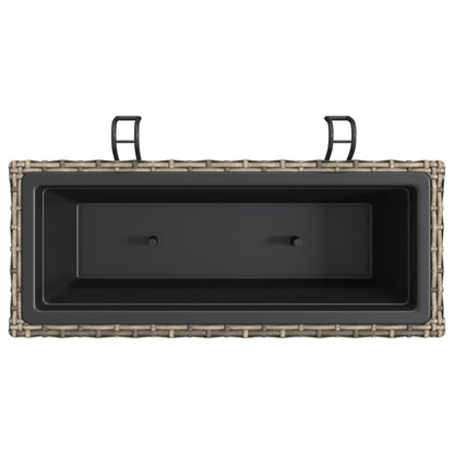 Plantenbakken 2 St Met Haken Poly Rattan 54 x 22 x 18 cm