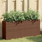 Plantenbak 90x20x40 cm poly rattan bruin